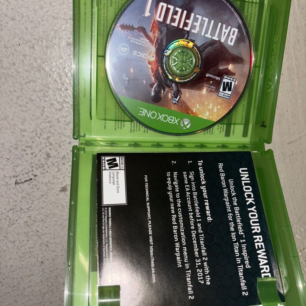 Battlefield 1 (Xbox One, 2016) Complete w/ Manual CIB - TESTED